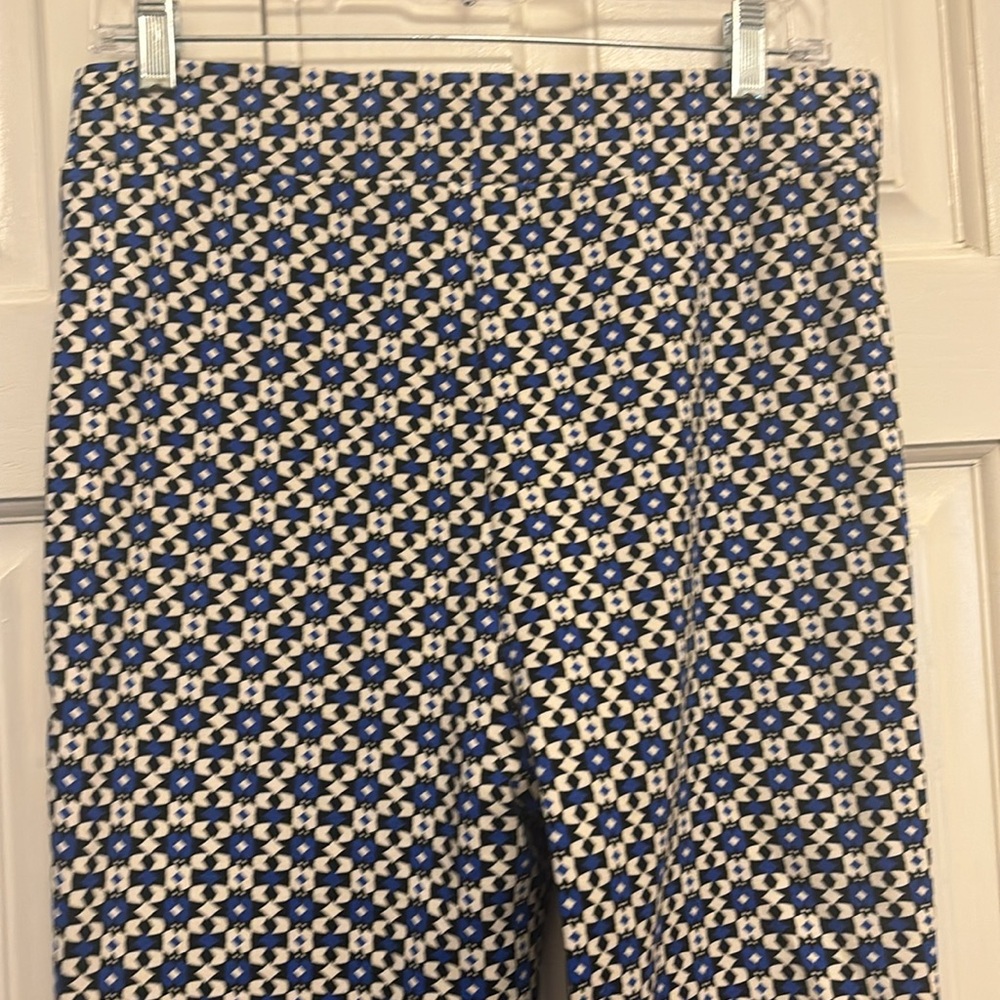 Maeve Blue and White Patterned Flare Pants - Picture 6 of 11